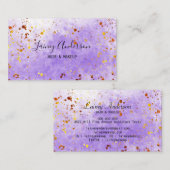 Lichte paarse waterverf faux gouden folie glitter visitekaartje (Voorkant / Achterkant)