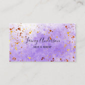 Lichte paarse waterverf faux gouden folie glitter visitekaartje (Voorkant)