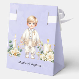 Lichte Paarse Waterverf Jongensdoop Bedankdoosjes