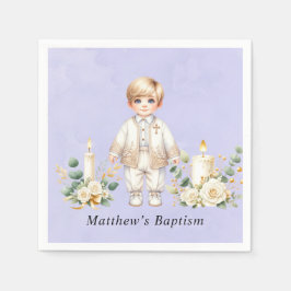 Lichte Paarse Waterverf Jongensdoop Servet