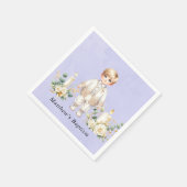 Lichte Paarse Waterverf Jongensdoop Servet (Hoek)