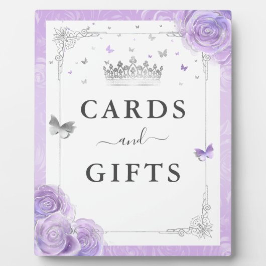 Lichte Paarse zilveren kroonKaarten en schittenbor Fotoplaat (Voorkant)