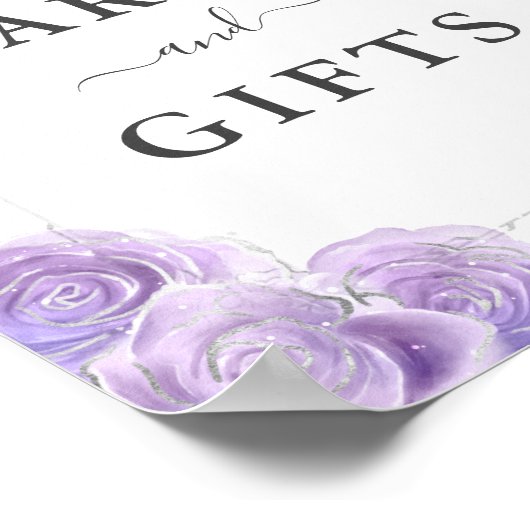 Lichte Paarse zilveren kroonKaarten en schittenbor Poster (Hoek)