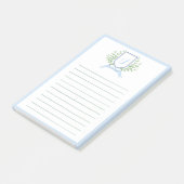 Lichte pap Blauwe Monogram Srest Winkellijst Post-it® Notes (Schuin)