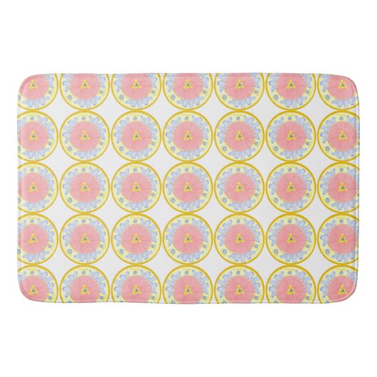Lichte passie Bloemen Medallion badmat (Voorkant)