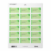 Lichte pasta Groene Hibiscus Floral Adresetiketten Etiket (Full Sheet)