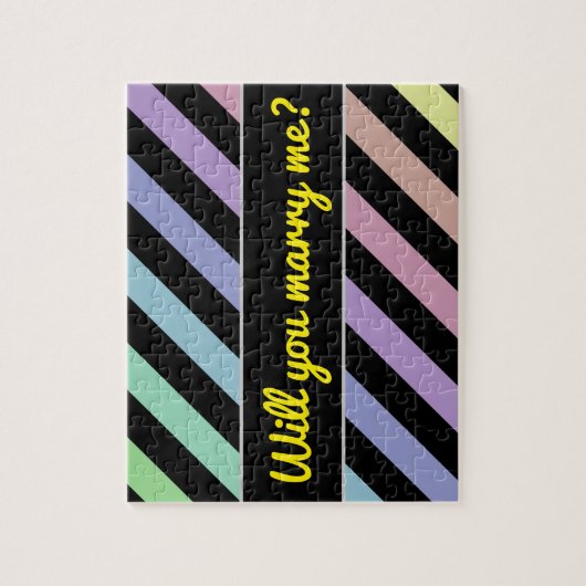 Lichte pasta-kleuren en zwarte tapes legpuzzel (Verticaal)