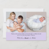 Lichte pasta Paars 3 Aankondiging van geboorte fot (Achterkant)