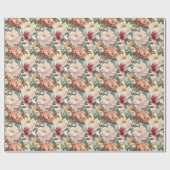 Lichte Pastel Bloemendessinpatroon Cadeaupapier (Vlak)