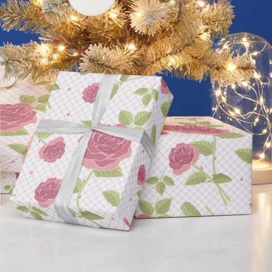 Lichte Pastel Bloemendessinpatroon Cadeaupapier (Feestdagen)