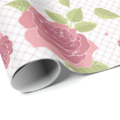 Lichte Pastel Bloemendessinpatroon Cadeaupapier (Rol Hoek)