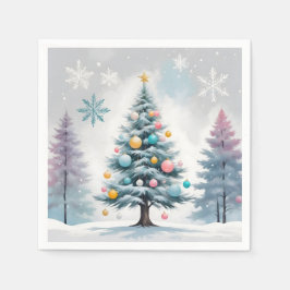Lichte Pastel Kerstboom Blauw-Lilac | Kerstversier Servet