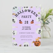 Lichte Pastel Lavendel Halloween Zakelijke Feestje Kaart (Staand voorkant)