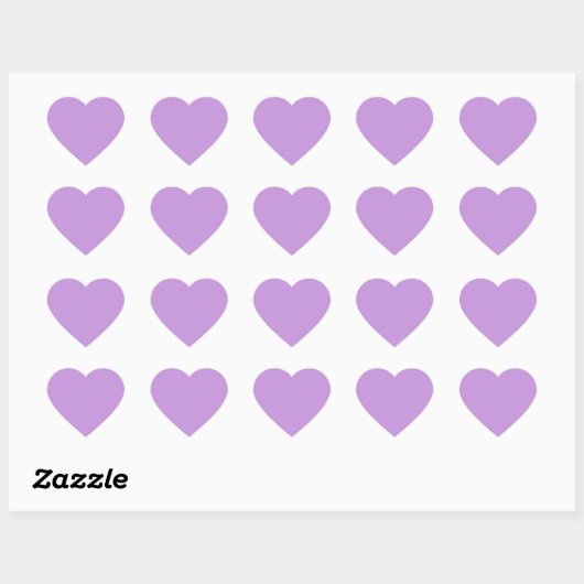 Lichte Pastel Lavendel Hart Sticker (Vel)