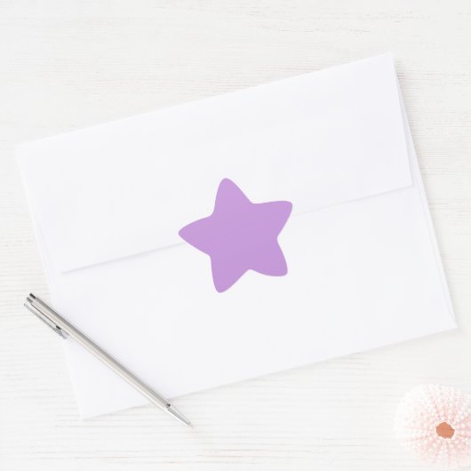 Lichte Pastel Lavendel Star Sticker (Envelop)