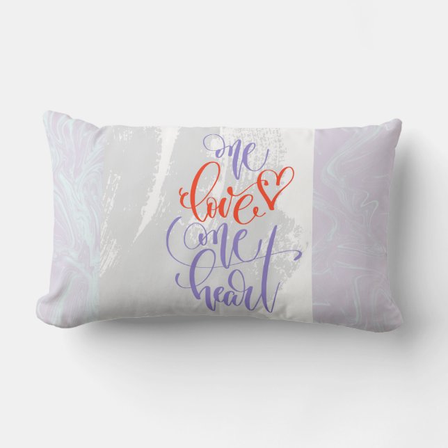 Lichte pastel-marmer-liefde één hartverscheurende  kussen (Voorkant)