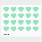 Lichte pastel munt groen hart Sticker (Vel)
