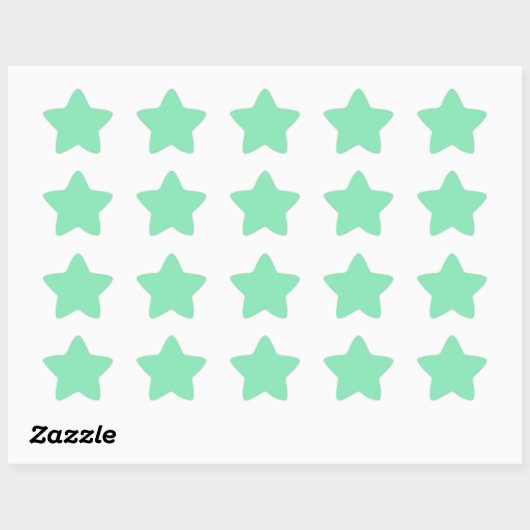 Lichte pastel munt groene ster Sticker (Vel)