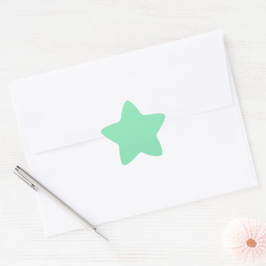 Lichte pastel munt groene ster Sticker (Envelop)