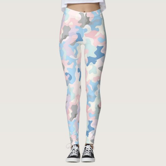 Lichte pastelcamouflage leggings (Voorkant)