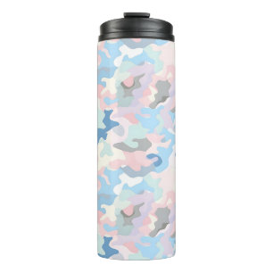 Lichte pastelcamouflage thermosbeker