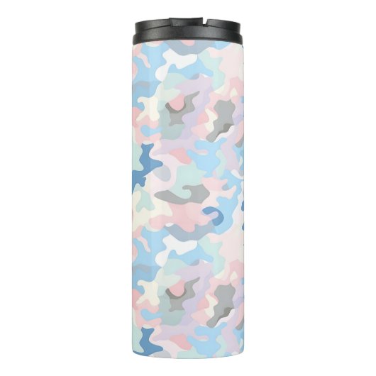 Lichte pastelcamouflage thermosbeker (Achterkant)