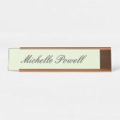 Lichte Pastelkleur Moderne Script Trend Bureau Naambordje (Voorkant)