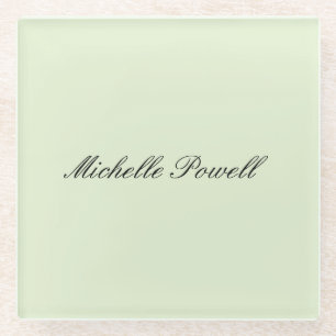 Lichte Pastelkleur Moderne Script Trend Glazen Onderzetter
