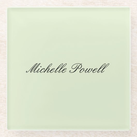 Lichte Pastelkleur Moderne Script Trend Glazen Onderzetter (Voorkant)