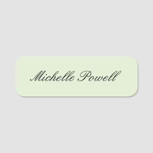 Lichte Pastelkleur Moderne Script Trend Naamplaatje (Voorkant)
