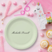 Lichte Pastelkleur Moderne Script Trend Papieren Bordje (Feest)