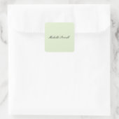 Lichte Pastelkleur Moderne Script Trend Vierkante Sticker (Tas)