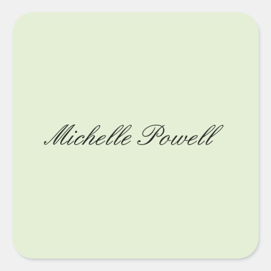 Lichte Pastelkleur Moderne Script Trend Vierkante Sticker (Voorkant)