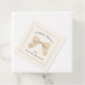 Lichte Peach Plaid Bow Elegant Neutraal Baby showe Bedankjes Labels (In situ)