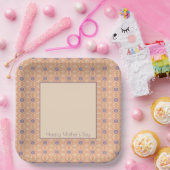 Lichte perzik en Paarse Papieren Bordje (Feest)