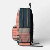 Lichte perzik, koraal en oranje gestreept patroon bedrukte rugzak (Rechts)