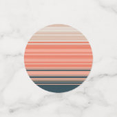 Lichte perzik, koraal en oranje gestreept patroon confetti (Kleine voorkant)