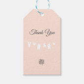 Lichte perzik minimalistische babyshower voor meis cadeaulabel (Voorkant)