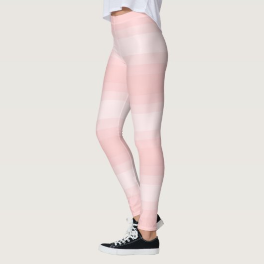 Lichte perzik strepen Schattige Stijlvolle Sjabloo Leggings (Links)