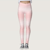 Lichte perzik strepen Schattige Stijlvolle Sjabloo Leggings (Voorkant)