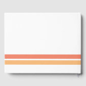 Lichte perzik zalm rand racing strepen op wit gastenboek (Achterkant)