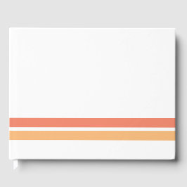 Lichte perzik zalm rand racing strepen op wit gastenboek