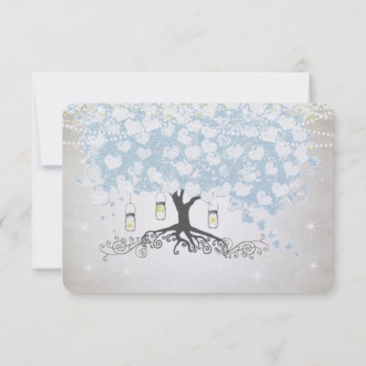 Lichte poeder Blauwe Harde Blauwe Blauwe Boom Bron RSVP Kaartje (Achterkant)