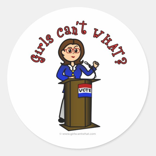 Lichte politicus Meisje Ronde Sticker (Voorkant)