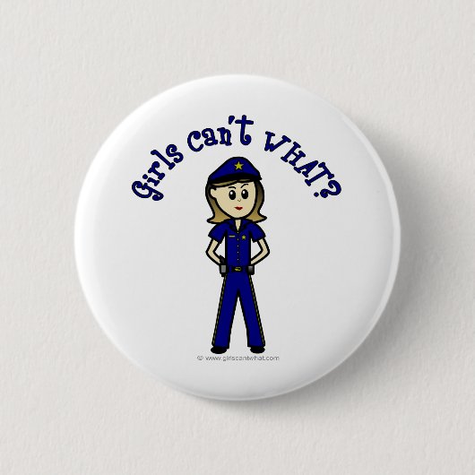 Lichte politieman ronde button 5,7 cm (Voorkant)