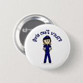 Lichte politieman ronde button 5,7 cm (Voorkant /achterkant)