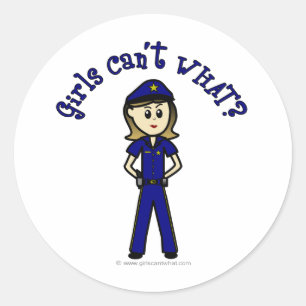 Lichte politieman ronde sticker