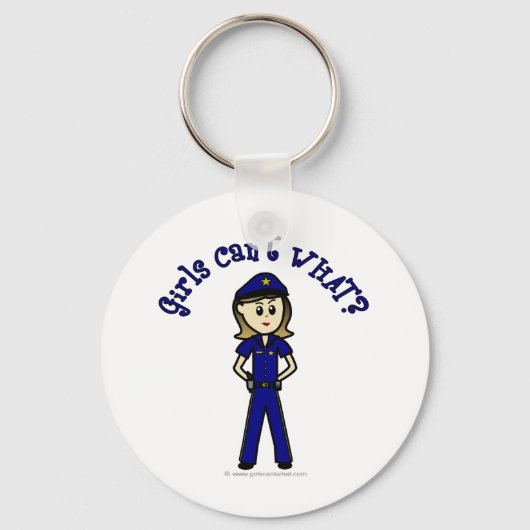 Lichte politieman sleutelhanger (Voorkant)