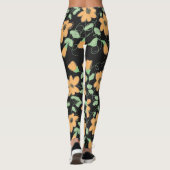 Lichte pompoen Sinaasappel en zwarte Leggings (Achterkant)