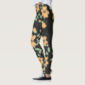 Lichte pompoen Sinaasappel en zwarte Leggings (Links)